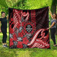 Hawaii Lahainaluna High School Quilt Tribal Tattoo With Hibiscus Flowers LT05 - Polynesian Pride