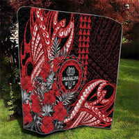 Hawaii Lahainaluna High School Quilt Tribal Tattoo With Hibiscus Flowers LT05 - Polynesian Pride