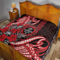 Hawaii Lahainaluna High School Quilt Tribal Tattoo With Hibiscus Flowers LT05 - Polynesian Pride