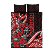 Hawaii Lahainaluna High School Quilt Bed Set Tribal Tattoo With Hibiscus Flowers LT05 - Polynesian Pride
