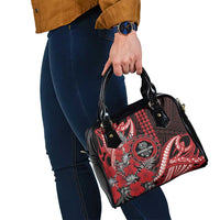 Hawaii Lahainaluna High School Shoulder Handbag Tribal Tattoo With Hibiscus Flowers LT05 - Polynesian Pride