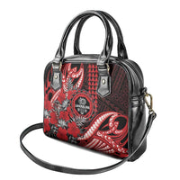 Hawaii Lahainaluna High School Shoulder Handbag Tribal Tattoo With Hibiscus Flowers LT05 - Polynesian Pride