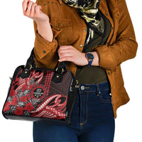 Hawaii Lahainaluna High School Shoulder Handbag Tribal Tattoo With Hibiscus Flowers LT05 - Polynesian Pride