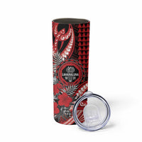 Personalized Hawaii Lahainaluna High School Skinny Tumbler Tribal Tattoo With Hibiscus Flowers
