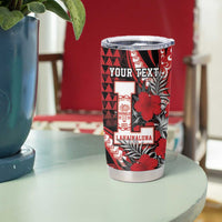 Personalized Hawaii Lahainaluna High School Tumbler Cup Tribal Tattoo With Hibiscus Flowers