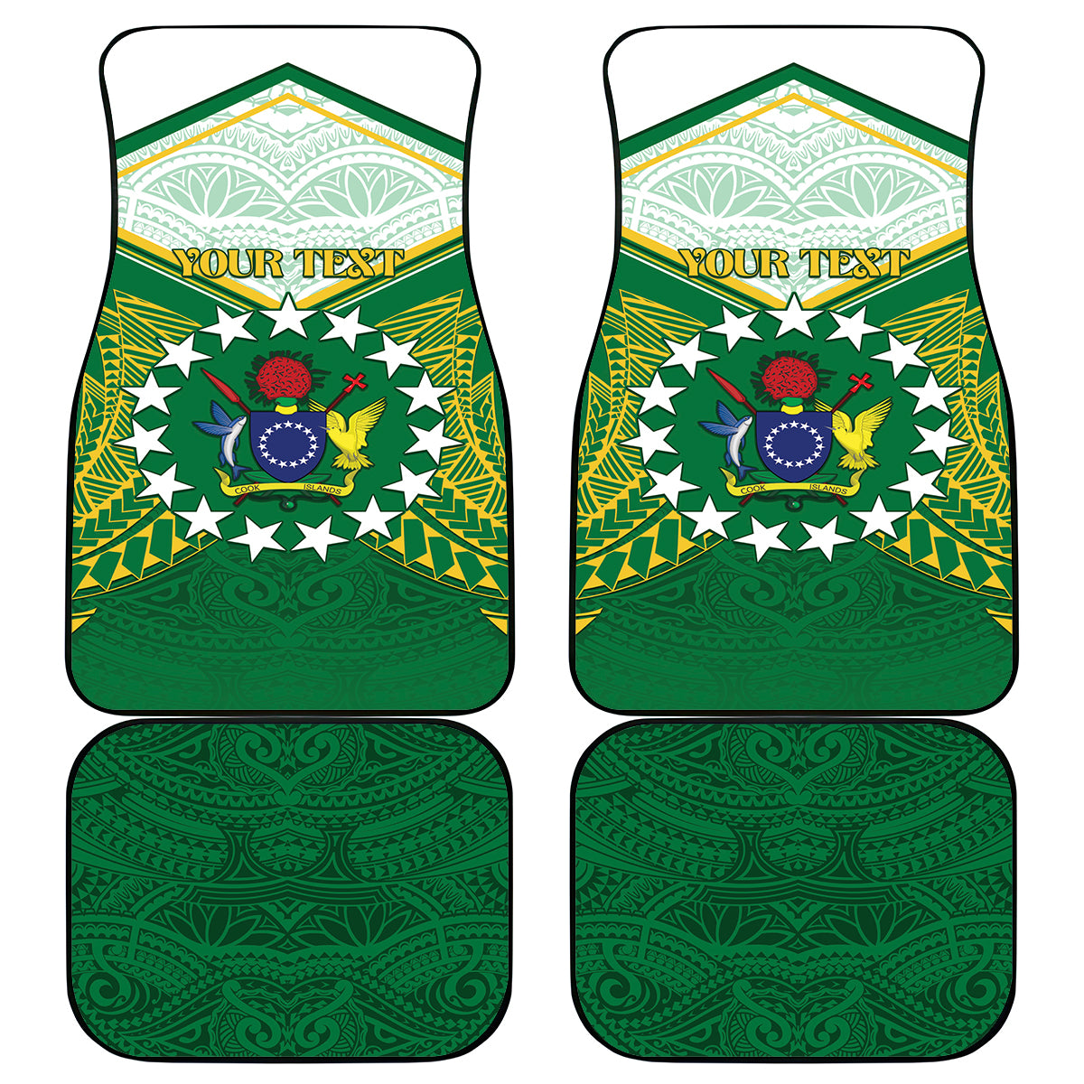 Personalised Cook Islands Ra o te Ui Ariki Car Mats Polynesian Pattern LT05 - Polynesian Pride