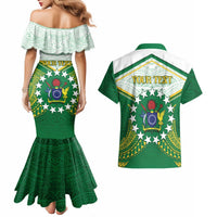 Personalised Cook Islands Ra o te Ui Ariki Couples Matching Mermaid Dress and Hawaiian Shirt Polynesian Pattern LT05 - Polynesian Pride