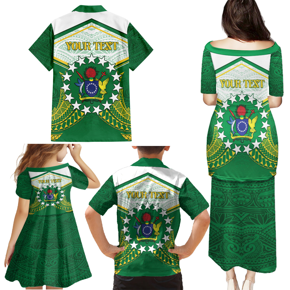 Personalised Cook Islands Ra o te Ui Ariki Family Matching Puletasi and Hawaiian Shirt Polynesian Pattern LT05 - Polynesian Pride