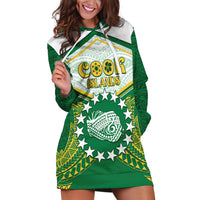 Personalised Cook Islands Ra o te Ui Ariki Hoodie Dress Polynesian Pattern LT05 Green - Polynesian Pride