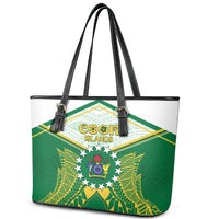 Cook Islands Ra o te Ui Ariki Leather Tote Bag Polynesian Pattern LT05 - Polynesian Pride
