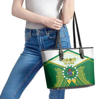 Cook Islands Ra o te Ui Ariki Leather Tote Bag Polynesian Pattern LT05 - Polynesian Pride