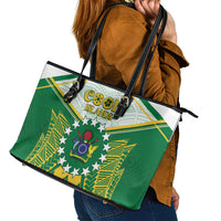 Cook Islands Ra o te Ui Ariki Leather Tote Bag Polynesian Pattern LT05 - Polynesian Pride