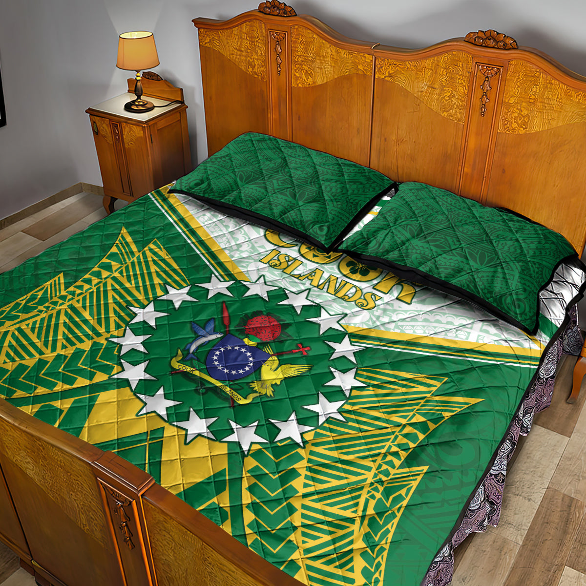 Cook Islands Ra o te Ui Ariki Quilt Bed Set Polynesian Pattern LT05 - Polynesian Pride