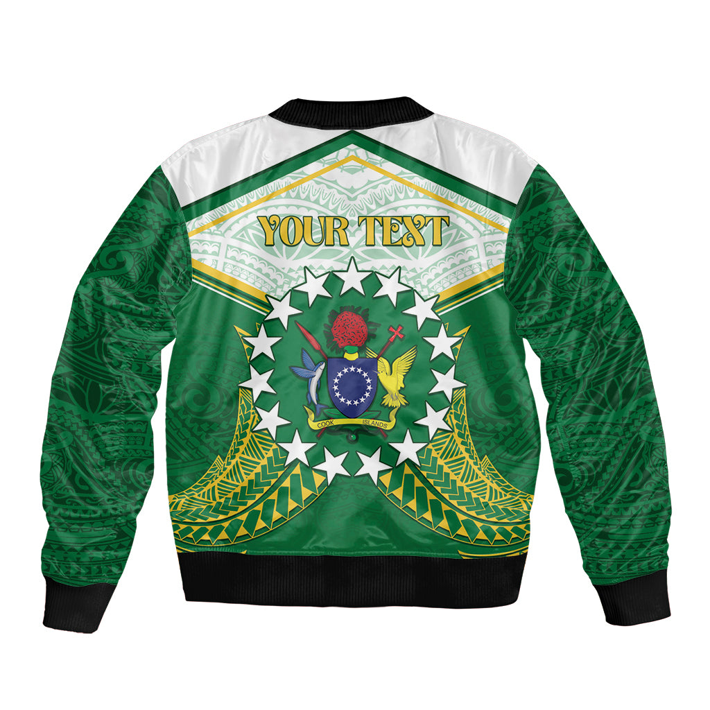 Personalised Cook Islands Ra o te Ui Ariki Sleeve Zip Bomber Jacket Polynesian Pattern LT05 - Polynesian Pride