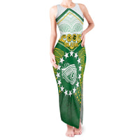 Personalised Cook Islands Ra o te Ui Ariki Tank Maxi Dress Polynesian Pattern LT05 Women Green - Polynesian Pride