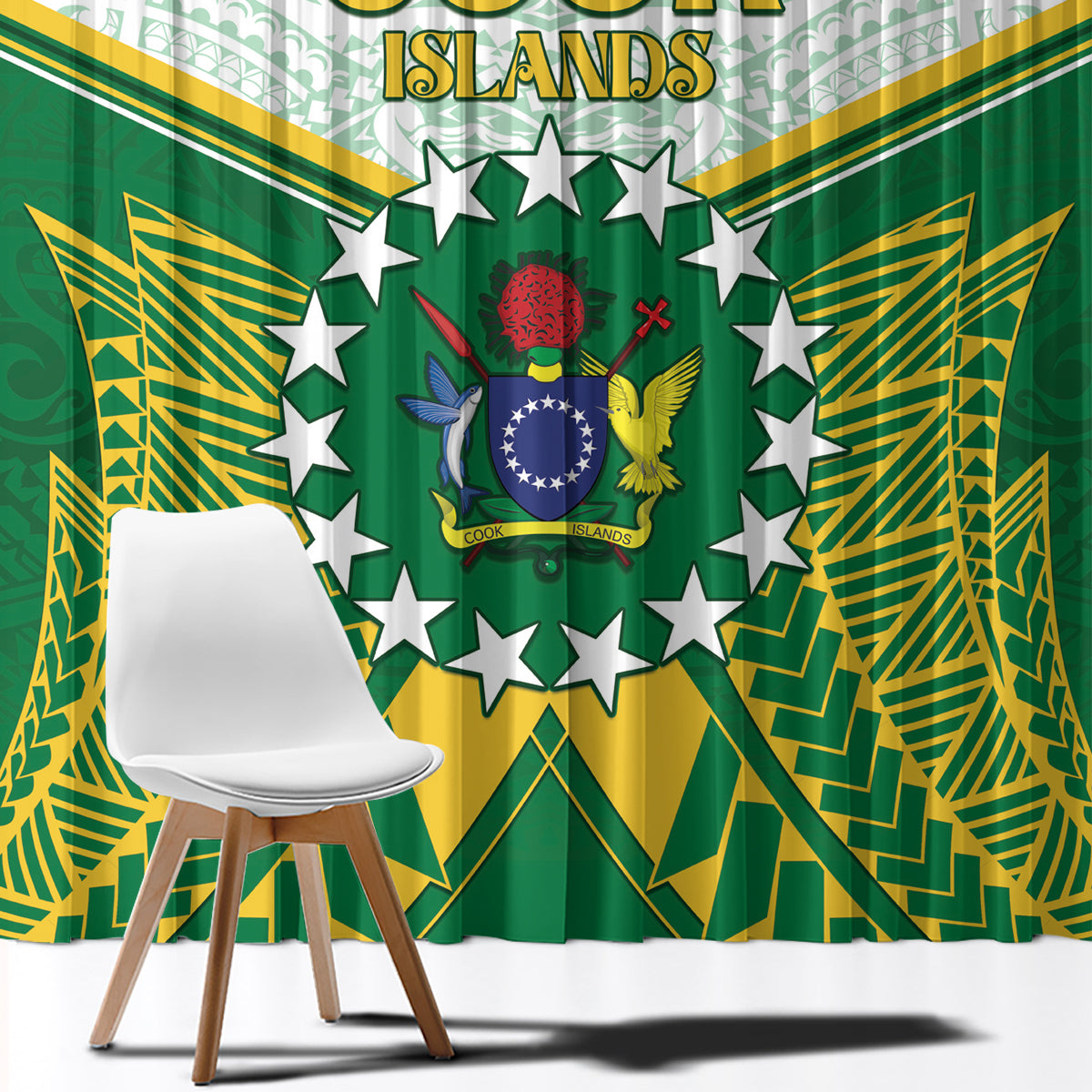 Cook Islands Ra o te Ui Ariki Window Curtain Polynesian Pattern LT05 - Polynesian Pride