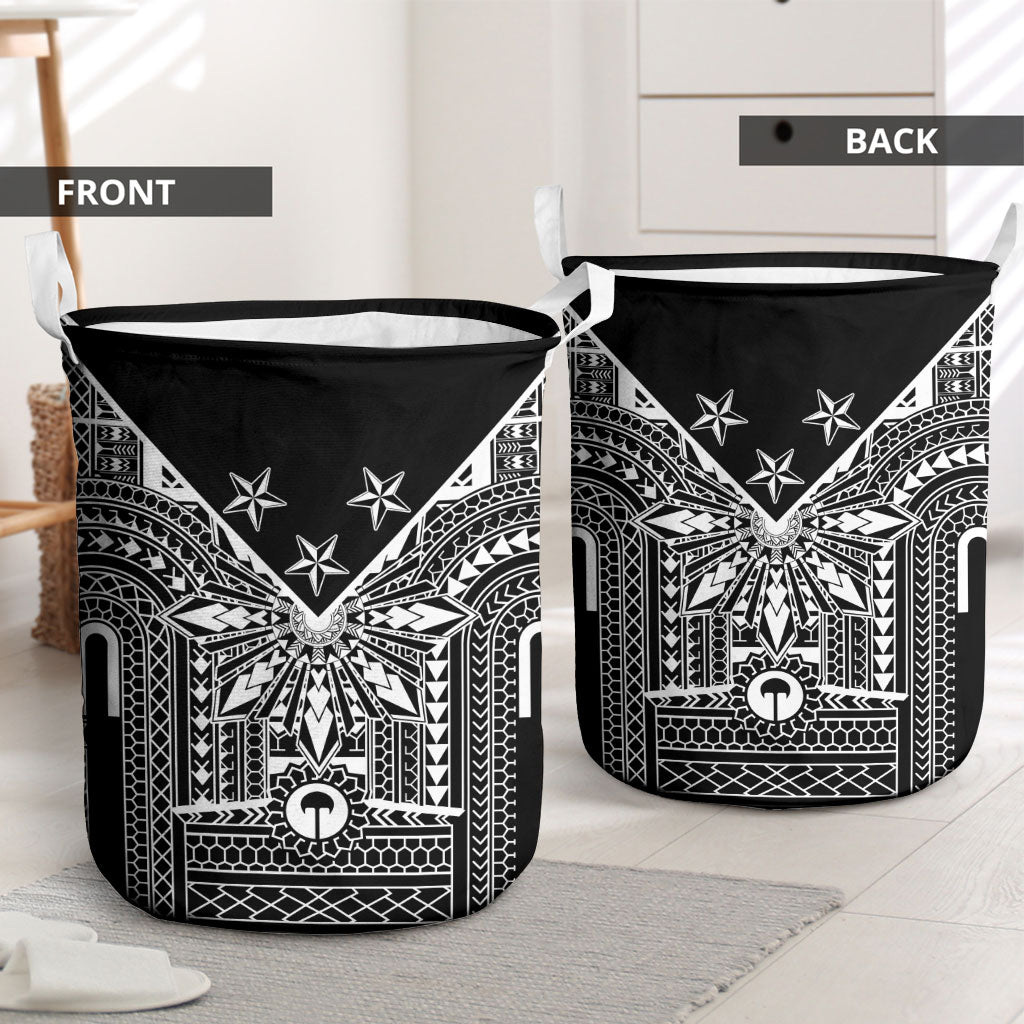 Black Philippines Sun Star Laundry Basket Igorot Tribal Inspiration LT05 - Polynesian Pride