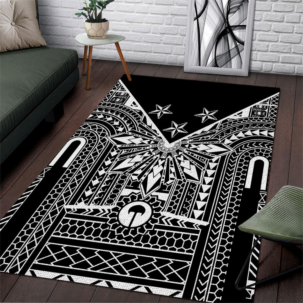 Black Philippines Sun Star Area Rug Igorot Tribal Inspiration LT05 Black - Polynesian Pride