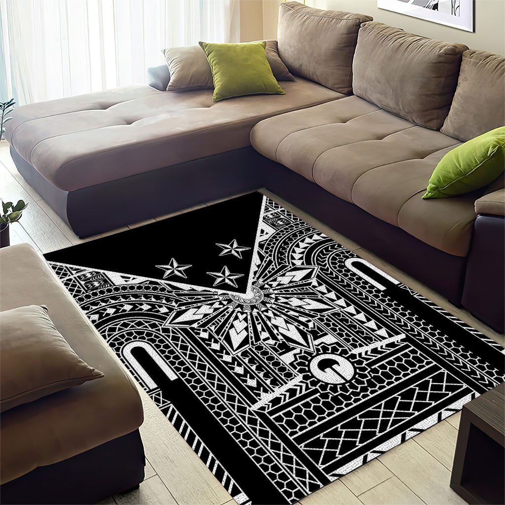 Black Philippines Sun Star Area Rug Igorot Tribal Inspiration LT05 - Polynesian Pride
