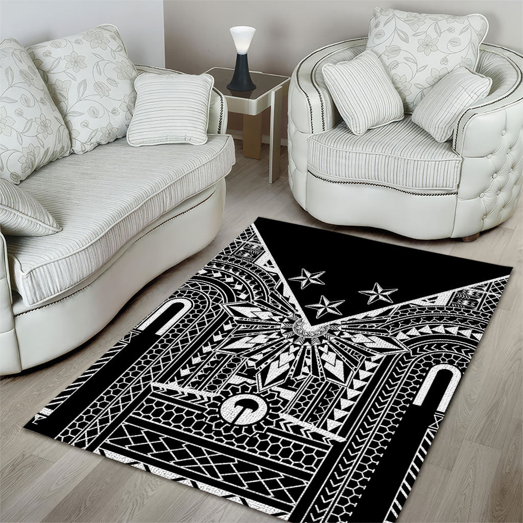 Black Philippines Sun Star Area Rug Igorot Tribal Inspiration LT05 - Polynesian Pride