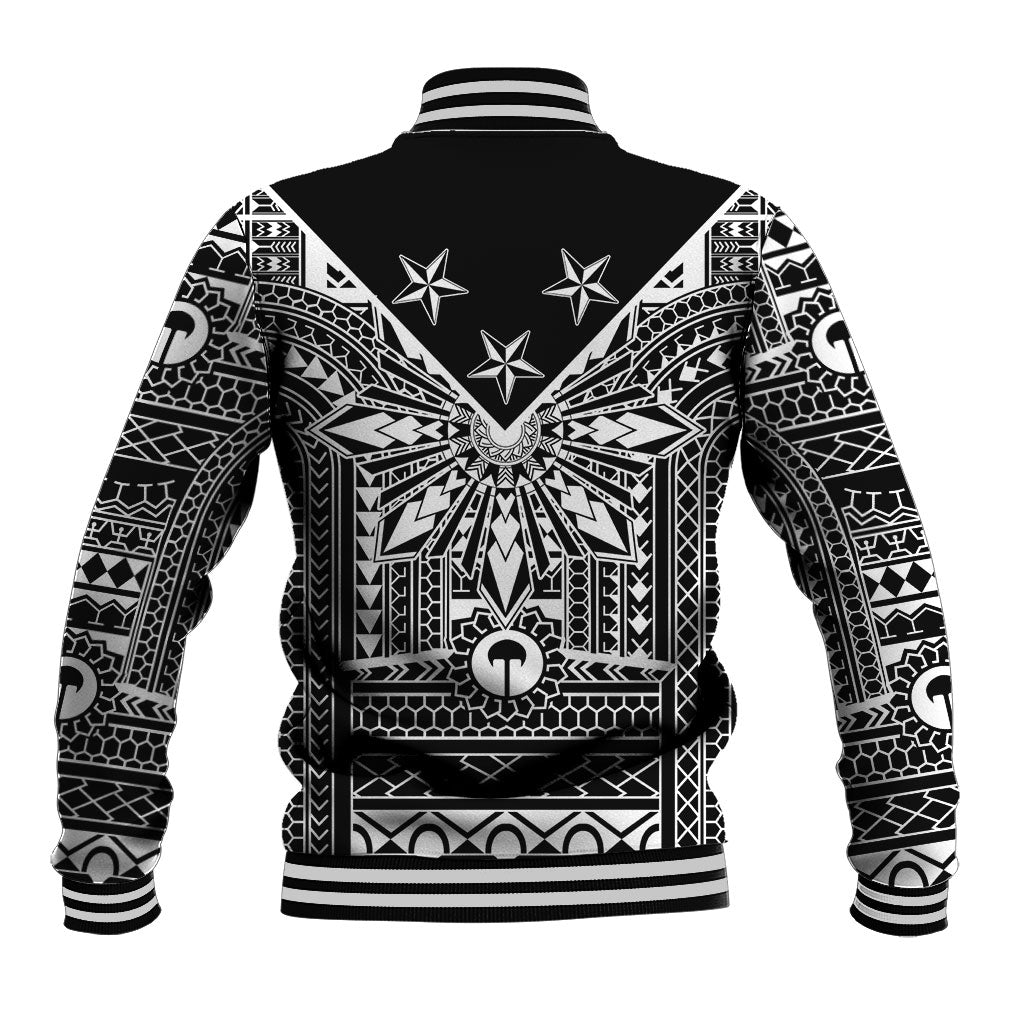 Black Philippines Sun Star Baseball Jacket Igorot Tribal Inspiration LT05 - Polynesian Pride