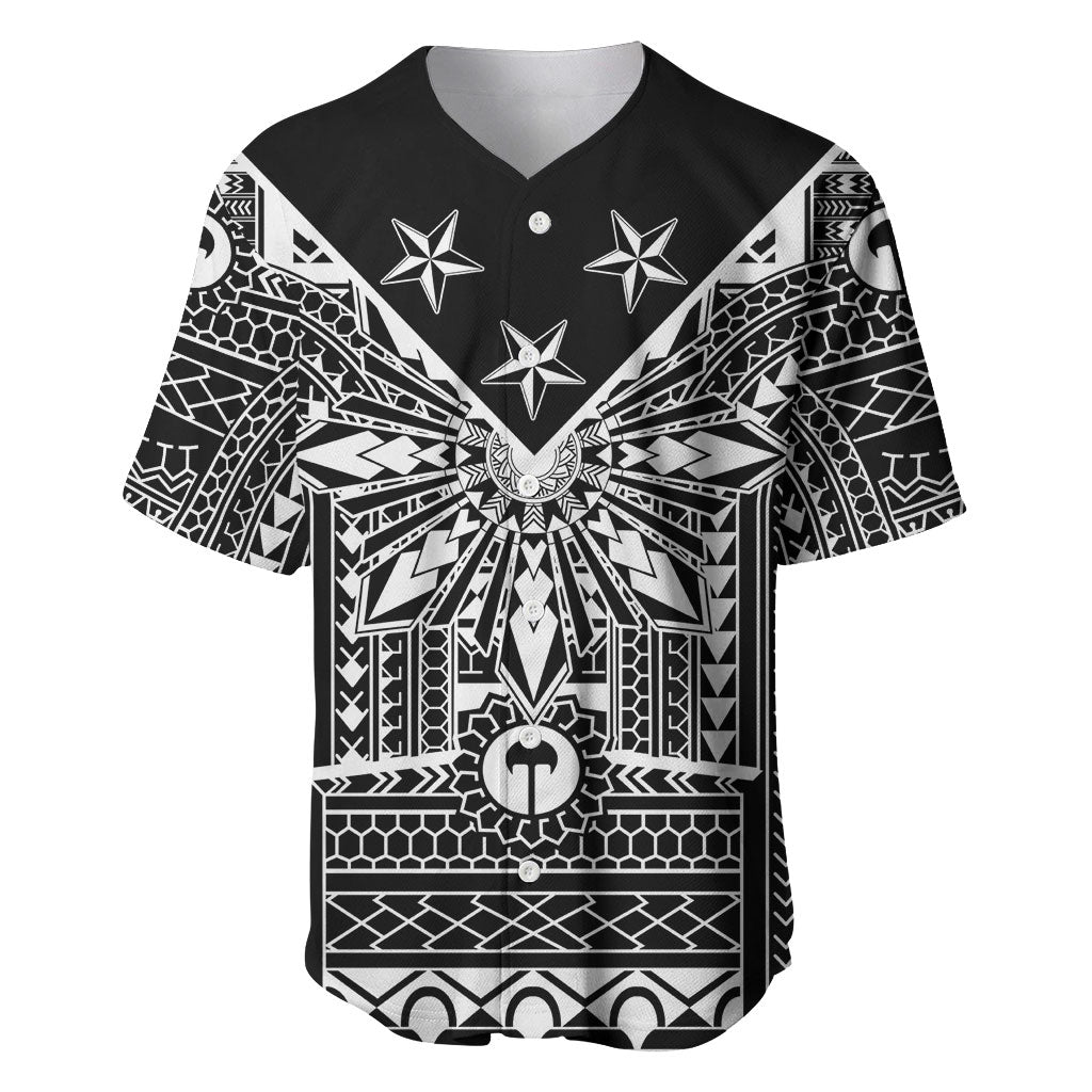 Black Philippines Sun Star Baseball Jersey Igorot Tribal Inspiration LT05 Black - Polynesian Pride