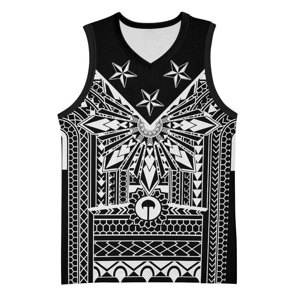 Black Philippines Sun Star Basketball Jersey Igorot Tribal Inspiration LT05 Unisex Black - Polynesian Pride