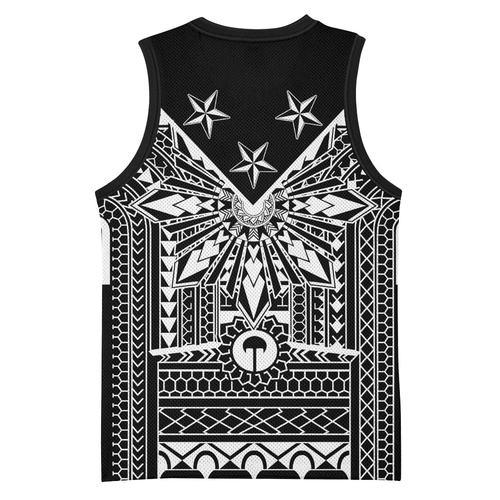 Black Philippines Sun Star Basketball Jersey Igorot Tribal Inspiration LT05 - Polynesian Pride