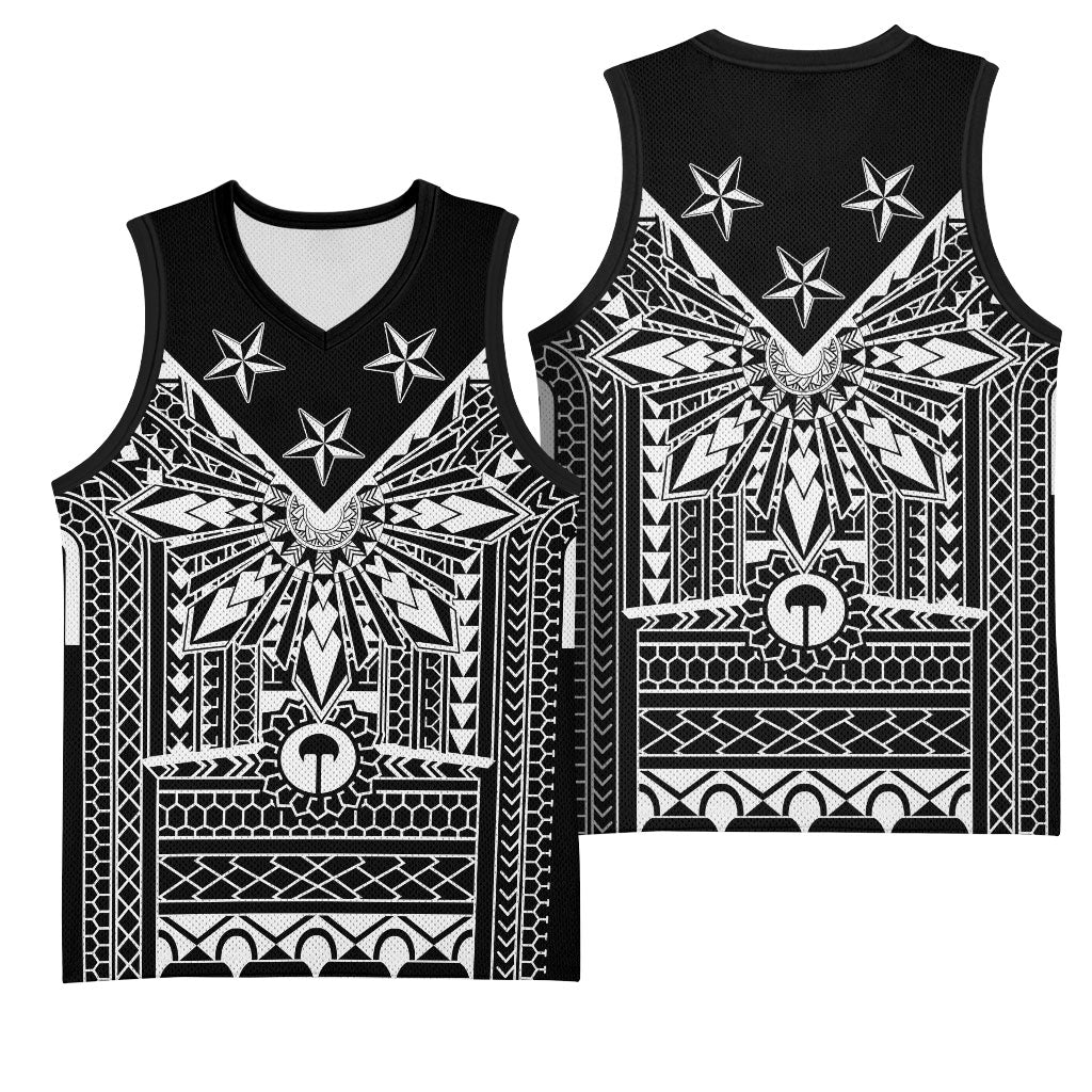 Black Philippines Sun Star Basketball Jersey Igorot Tribal Inspiration LT05 - Polynesian Pride