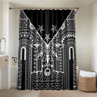 Black Philippines Sun Star Bathroom Set Igorot Tribal Inspiration LT05 Shower Curtain Only Black - Polynesian Pride