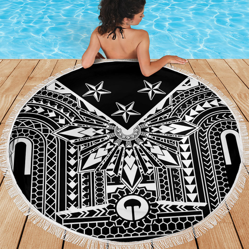 Black Philippines Sun Star Beach Blanket Igorot Tribal Inspiration LT05 - Polynesian Pride