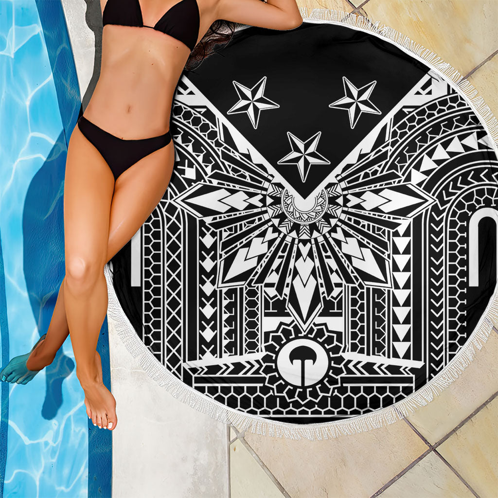 Black Philippines Sun Star Beach Blanket Igorot Tribal Inspiration LT05 - Polynesian Pride