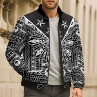 Black Philippines Sun Star Bomber Puffer Jacket Igorot Tribal Inspiration LT05 - Polynesian Pride