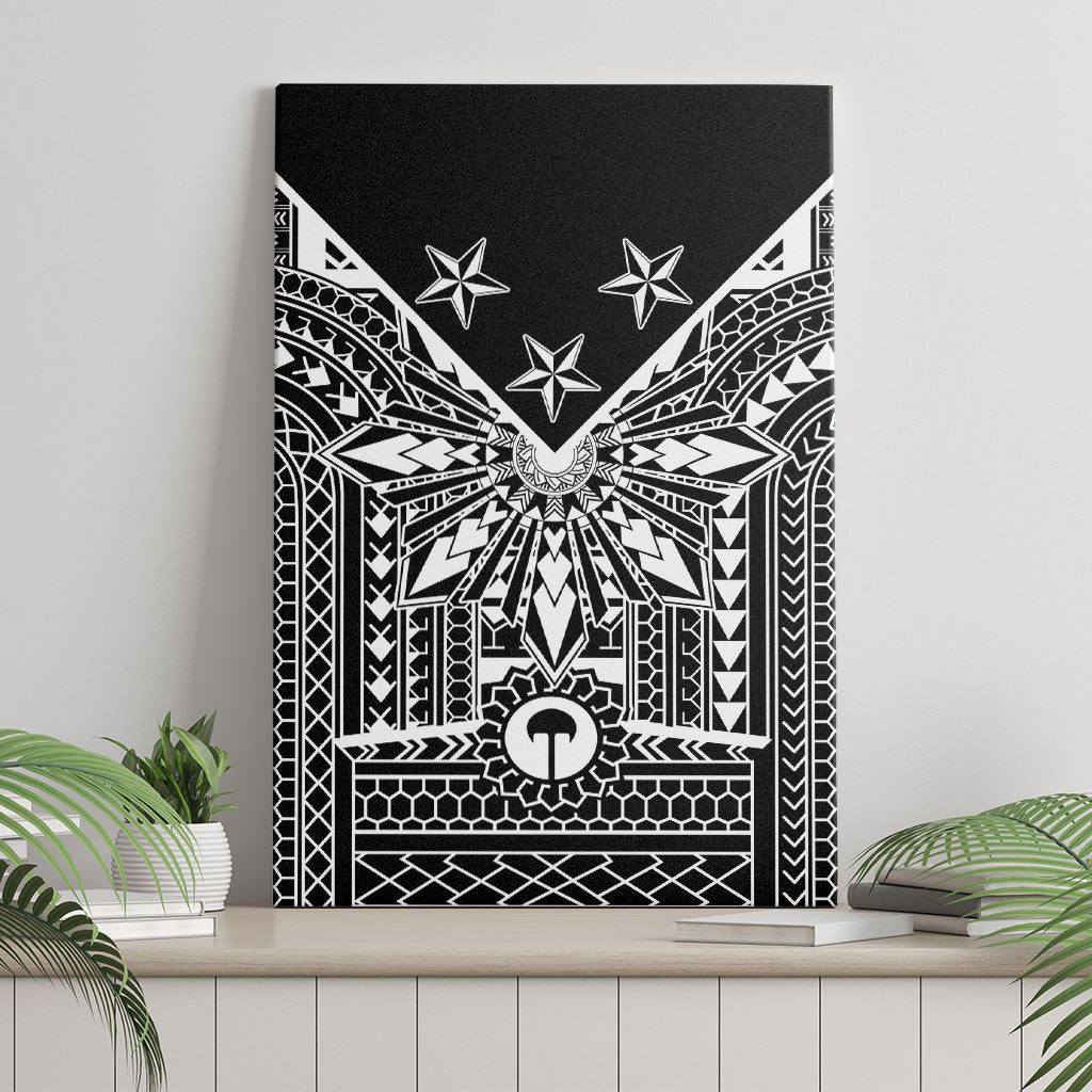 Black Philippines Sun Star Canvas Wall Art Igorot Tribal Inspiration LT05 - Polynesian Pride