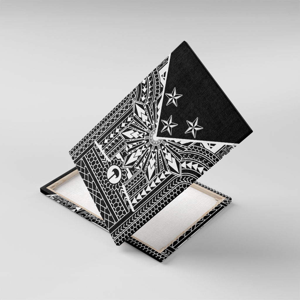 Black Philippines Sun Star Canvas Wall Art Igorot Tribal Inspiration LT05 With Frame Black - Polynesian Pride