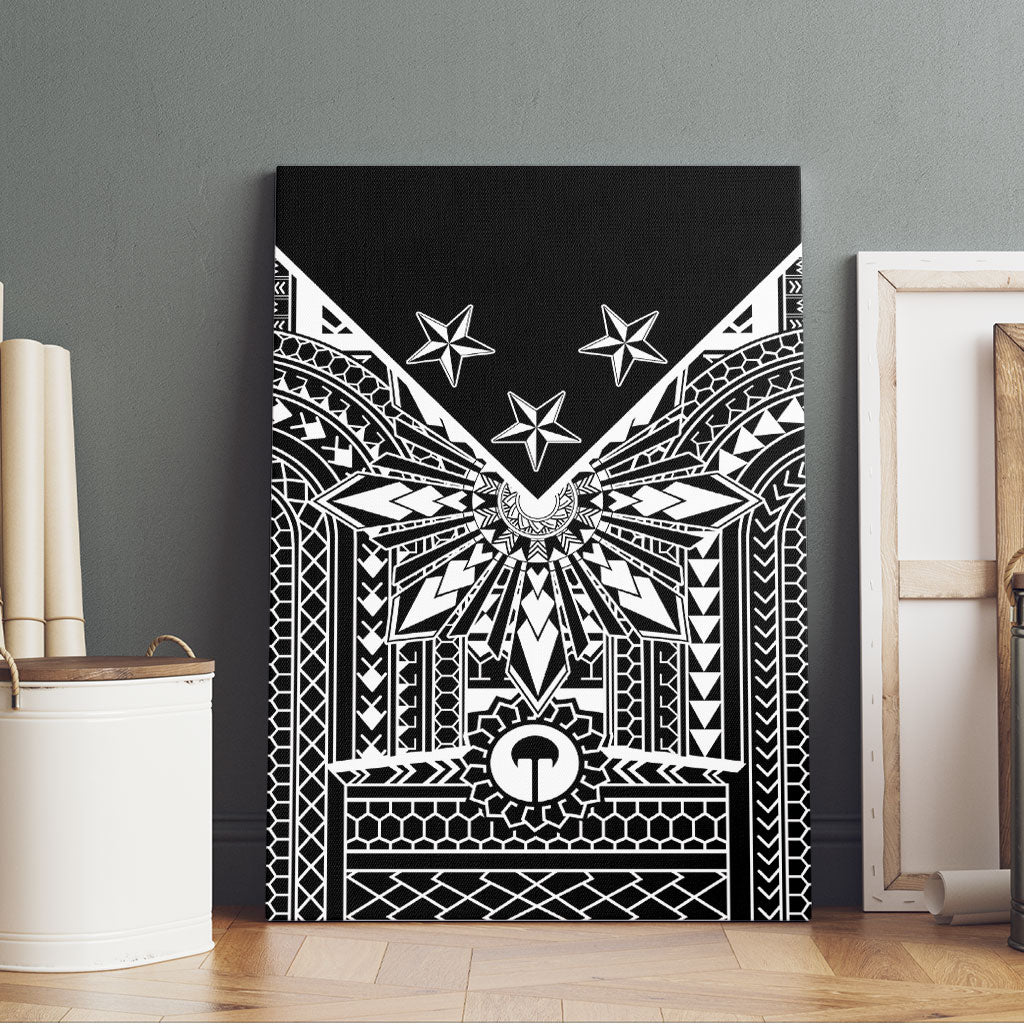 Black Philippines Sun Star Canvas Wall Art Igorot Tribal Inspiration LT05 - Polynesian Pride