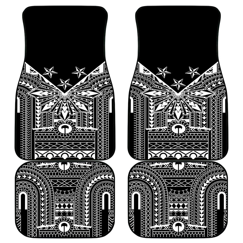 Black Philippines Sun Star Car Mats Igorot Tribal Inspiration LT05 - Polynesian Pride