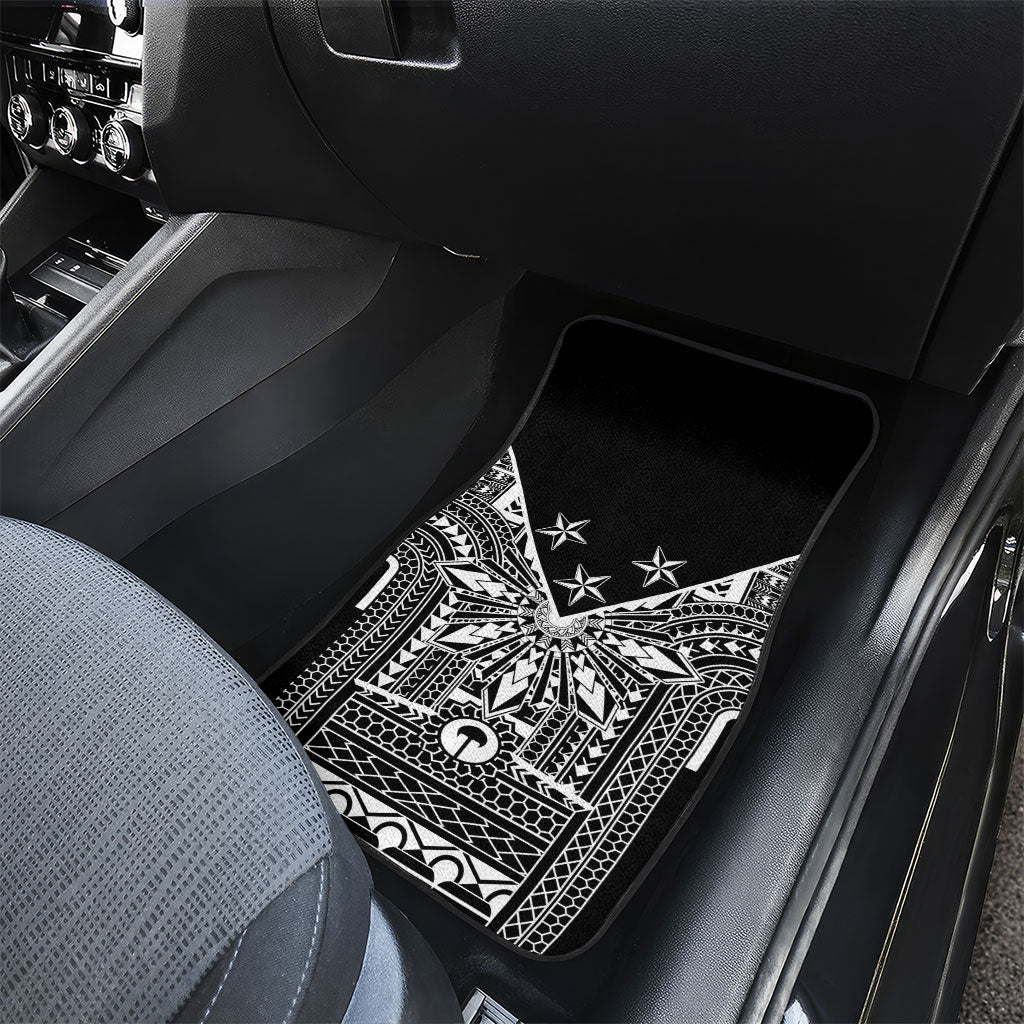 Black Philippines Sun Star Car Mats Igorot Tribal Inspiration LT05 - Polynesian Pride