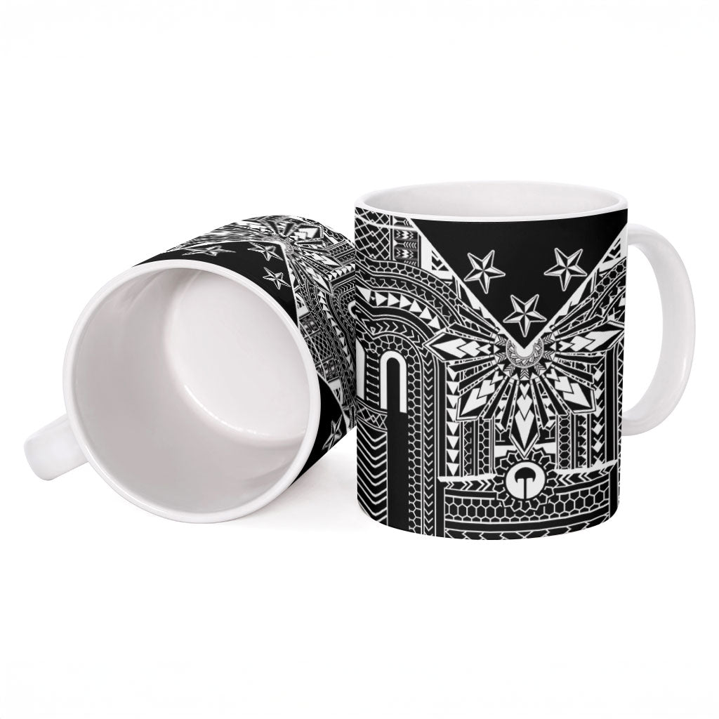 Black Philippines Sun Star Ceramic Mug Igorot Tribal Inspiration LT05 - Polynesian Pride
