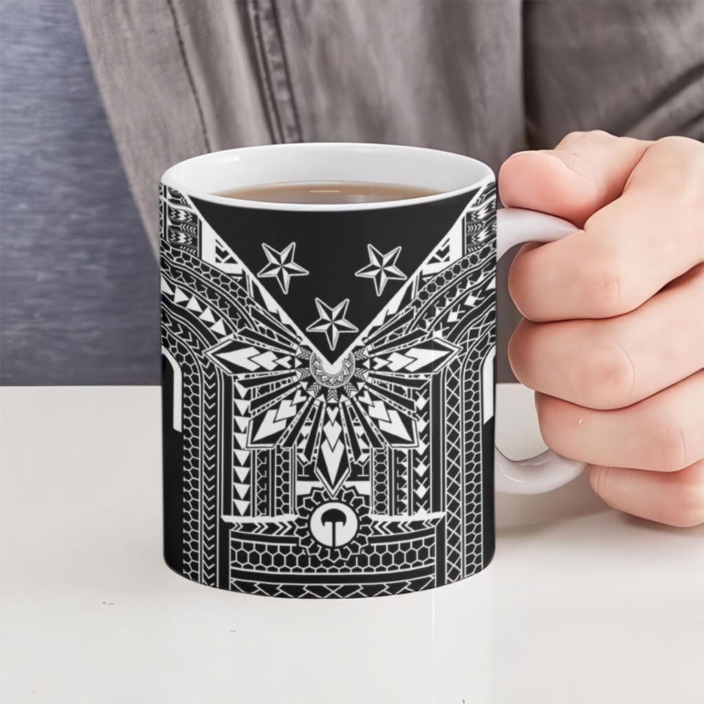 Black Philippines Sun Star Ceramic Mug Igorot Tribal Inspiration LT05 - Polynesian Pride