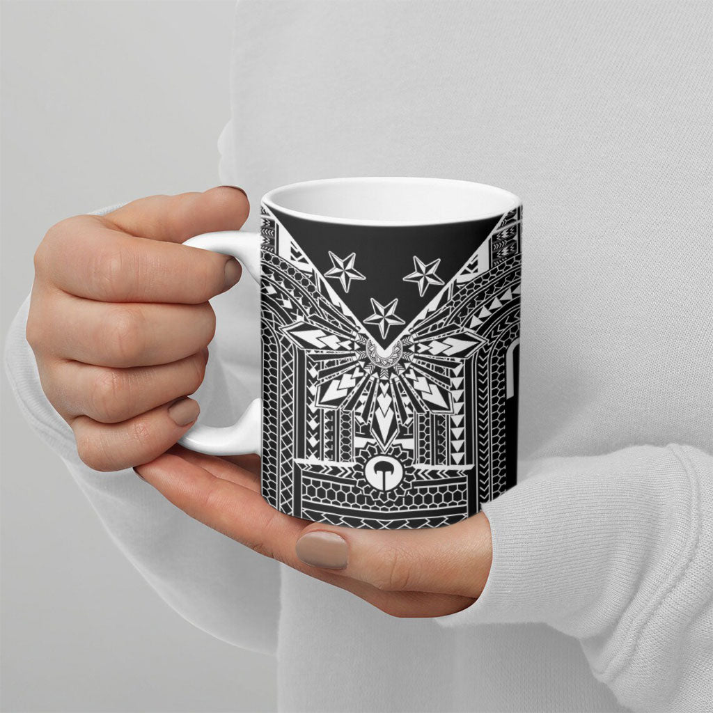 Black Philippines Sun Star Ceramic Mug Igorot Tribal Inspiration LT05 - Polynesian Pride