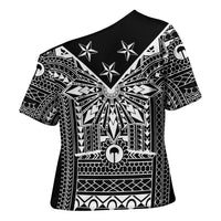 Black Philippines Sun Star Cross Shoulder Shirt Igorot Tribal Inspiration LT05 - Polynesian Pride