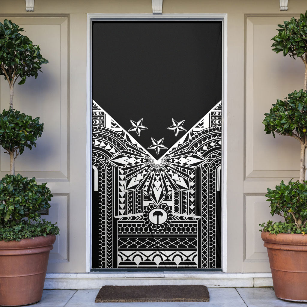 Black Philippines Sun Star Door Cover Igorot Tribal Inspiration LT05 Black - Polynesian Pride