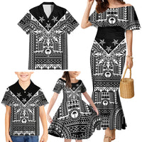 Black Philippines Sun Star Family Matching Mermaid Dress and Hawaiian Shirt Igorot Tribal Inspiration