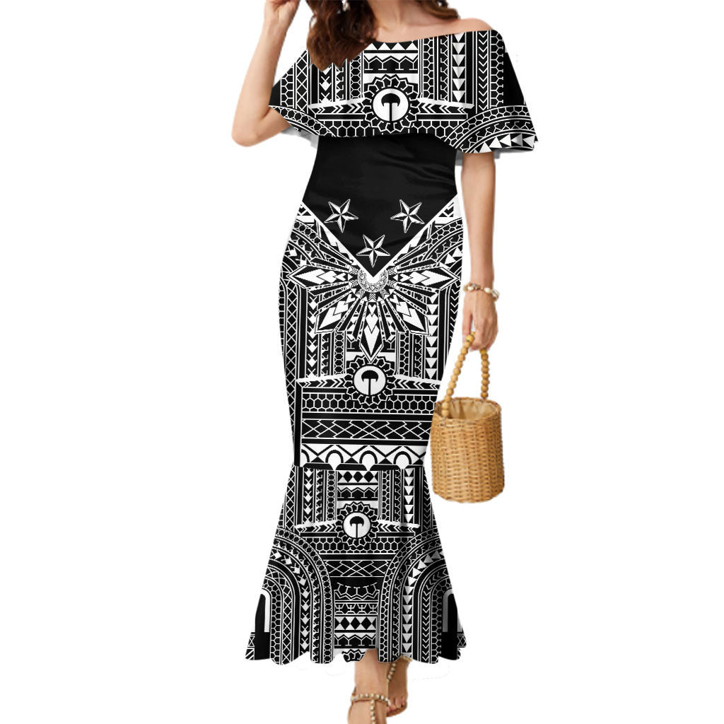 Black Philippines Sun Star Family Matching Mermaid Dress and Hawaiian Shirt Igorot Tribal Inspiration
