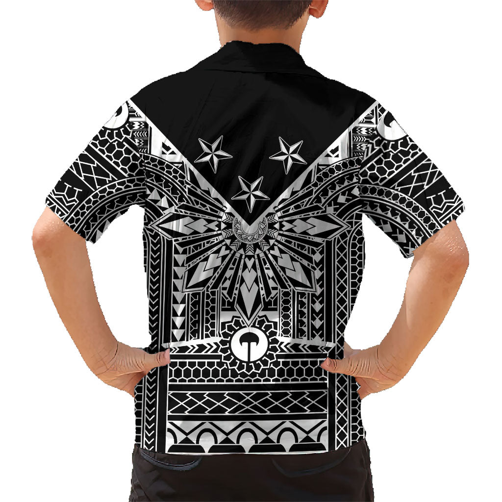 Black Philippines Sun Star Family Matching Tank Maxi Dress and Hawaiian Shirt Igorot Tribal Inspiration