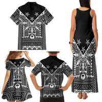 Black Philippines Sun Star Family Matching Tank Maxi Dress and Hawaiian Shirt Igorot Tribal Inspiration
