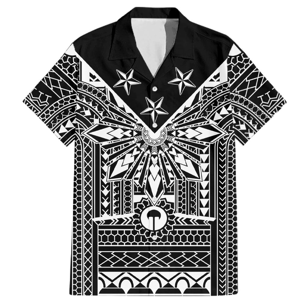 Black Philippines Sun Star Family Matching Tank Maxi Dress and Hawaiian Shirt Igorot Tribal Inspiration