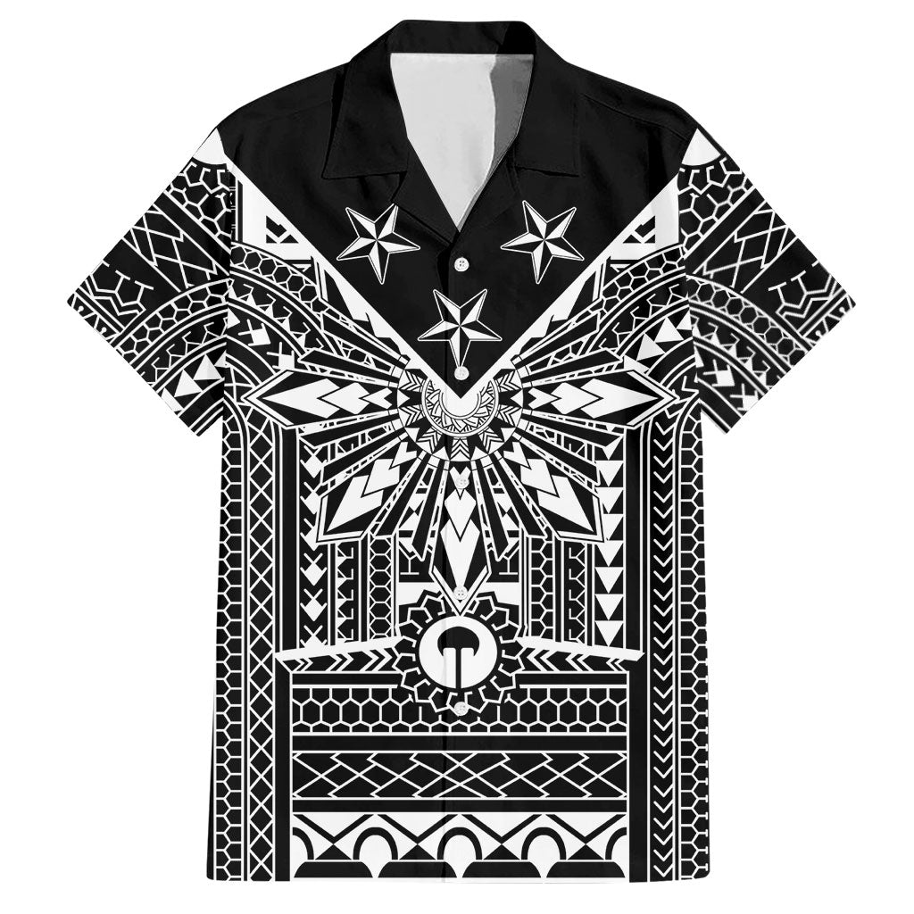 Black Philippines Sun Star Hawaiian Shirt Igorot Tribal Inspiration