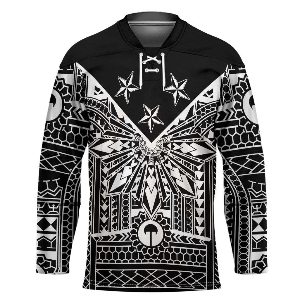 Black Philippines Sun Star Hockey Jersey Igorot Tribal Inspiration LT05 Unisex Black - Polynesian Pride